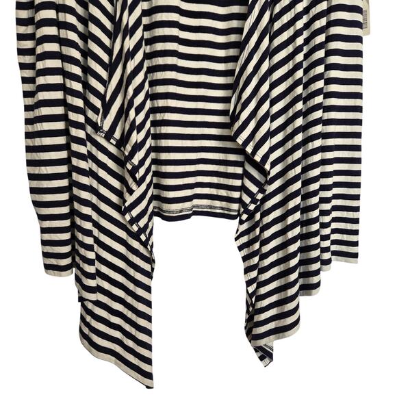 Catherines Navy + White Striped Cascade Open Front Vest Size 3X Nautical Preppy - Picture 7 of 11